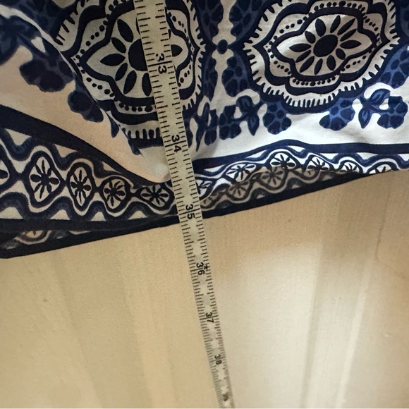 NWT Joie Blue White Floral puff sleeve flare Dress 4 short sleeve - Picture 7 of 9